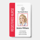 Moderne Logo Sjabloon werknemer Foto naam zuster-i Badge (Front)