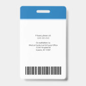 Moderne Logo Sjabloon werknemer Foto naam zuster-i Badge (Achterkant)