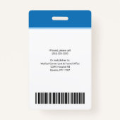 Moderne Logo Sjabloon werknemer Foto naam zuster-i Badge (Achterkant)