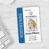 Moderne Logo Sjabloon werknemer Foto naam zuster-i Badge