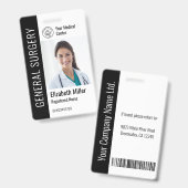 Moderne Logo Sjabloon werknemer Foto naam zuster-i Badge (Front & Back)