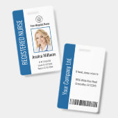Moderne Logo Sjabloon werknemer Foto naam zuster-i Badge (Front & Back)