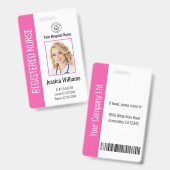 Moderne Logo Sjabloon werknemer Foto naam zuster-i Badge (Front & Back)