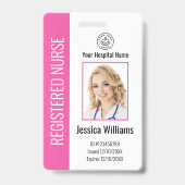 Moderne Logo Sjabloon werknemer Foto naam zuster-i Badge (Front)