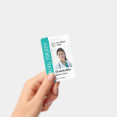 Moderne Logo Sjabloon werknemer Foto naam zuster-i Badge (Handheld)