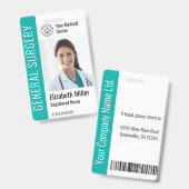 Moderne Logo Sjabloon werknemer Foto naam zuster-i Badge (Front & Back)