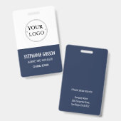 Moderne Logo Sjabloon Werknemersnaam ID Badge (Voor- en achterkant)