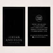 Moderne logo sociale media zwarte visitekaartjes (Voorkant /achterkant)