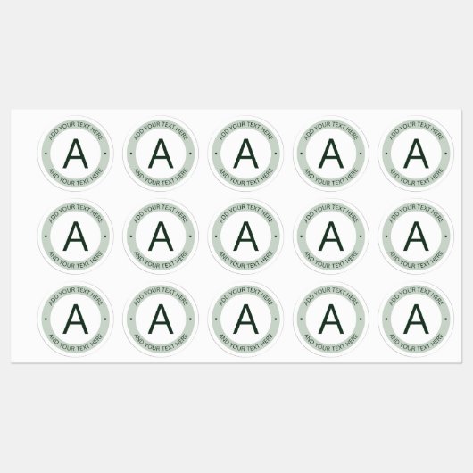 Moderne Logo Stijlmonogram | Groen en wit Labels (Vel)