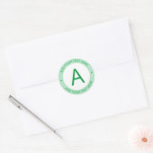 Moderne Logo Stijlmonogram | Groen en wit Ronde Sticker (Envelop)