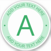 Moderne Logo Stijlmonogram | Groen Sticker (Voorkant)