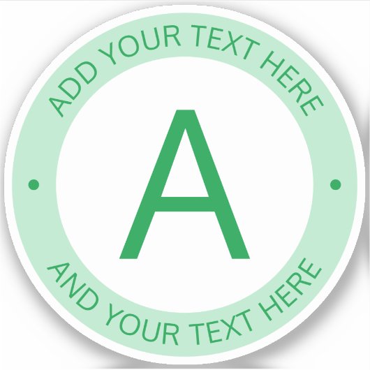 Moderne Logo Stijlmonogram | Groen Sticker (Voorkant)