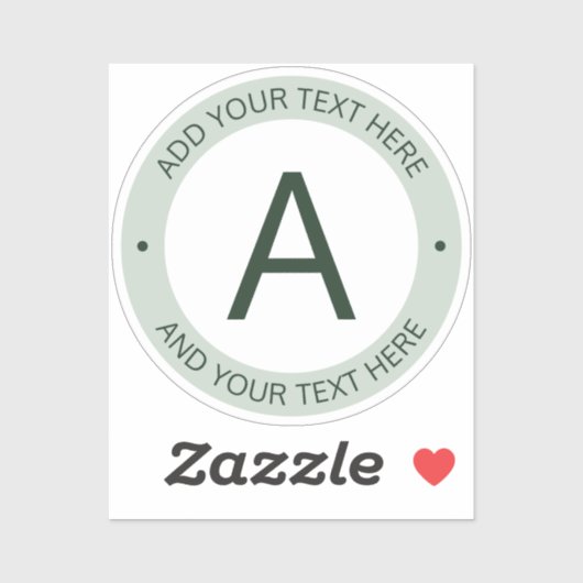 Moderne Logo Stijlmonogram | Groen transparant Sticker (Vel)