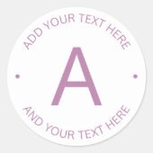 Moderne Logo Stijlmonogram | Licht Paars Ronde Sticker (Voorkant)