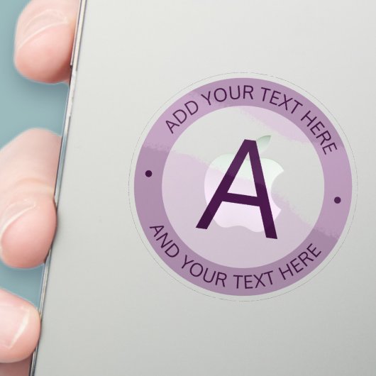 Moderne Logo Stijlmonogram | Paars doorzichtig Sticker