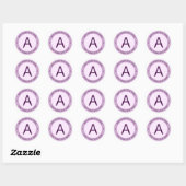 Moderne Logo Stijlmonogram | PAARS Ronde Sticker (Vel)