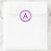 Moderne Logo Stijlmonogram | PAARS Ronde Sticker (Tas)