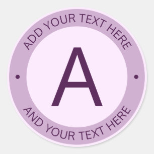 Moderne Logo Stijlmonogram   PAARS Ronde Sticker