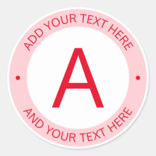 Moderne Logo Stijlmonogram   Rood Ronde Sticker