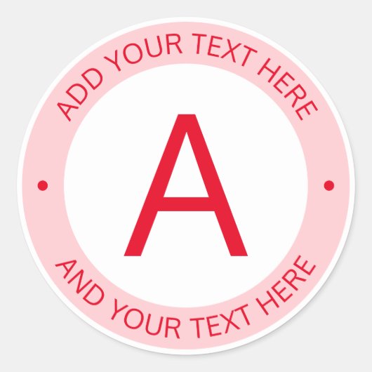 Moderne Logo Stijlmonogram | Rood Ronde Sticker (Voorkant)