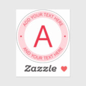 Moderne Logo Stijlmonogram | Transparantie rood Sticker (Vel)