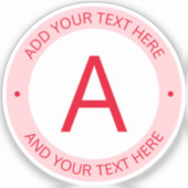 Moderne Logo Stijlmonogram | Transparantie rood Sticker (Voorkant)