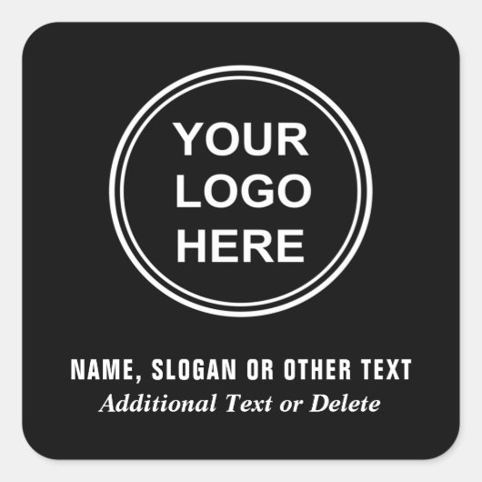 Moderne Logo stijlvol zwart Vierkante Sticker (Voorkant)