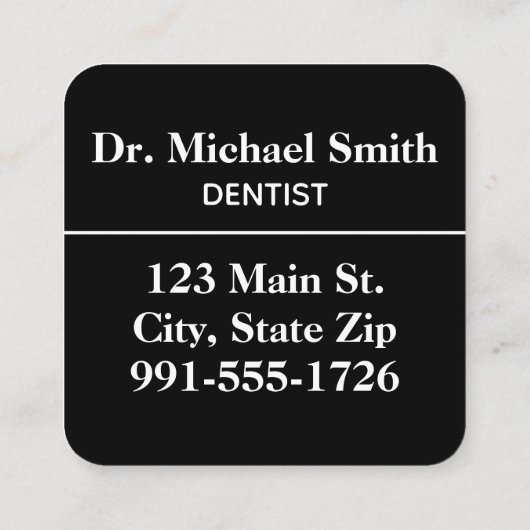 Moderne Logo tandheelkundige tandheelkundige en ta Vierkante Visitekaartje (Achterkant)