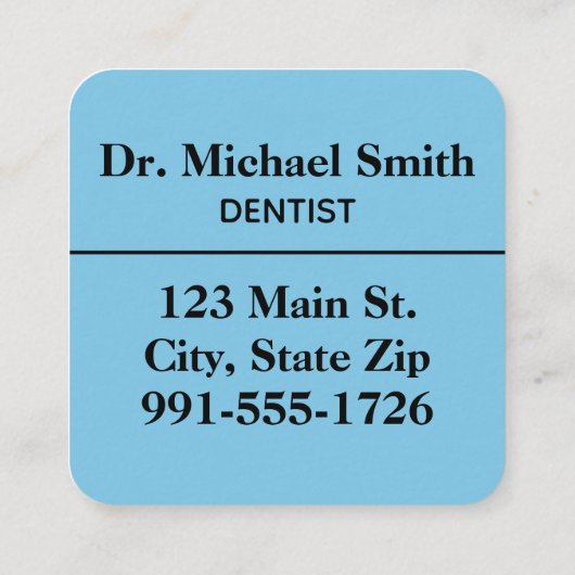 Moderne Logo tandheelkundige tandheelkundige en ta Vierkante Visitekaartje (Achterkant)