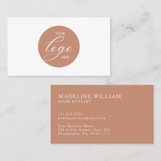 Moderne logo Terracotta Elegant Visitekaartje (Voorkant / Achterkant)