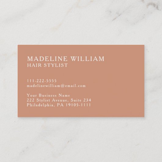 Moderne logo Terracotta Elegant Visitekaartje (Achterkant)