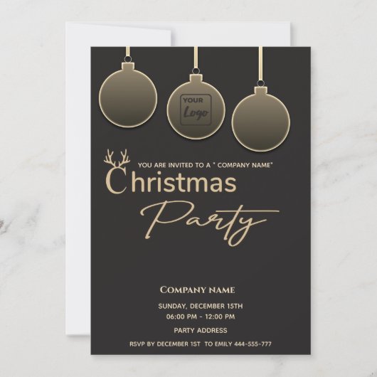 Moderne logo typografie zakelijk kerstfeest kaart (Voorkant)