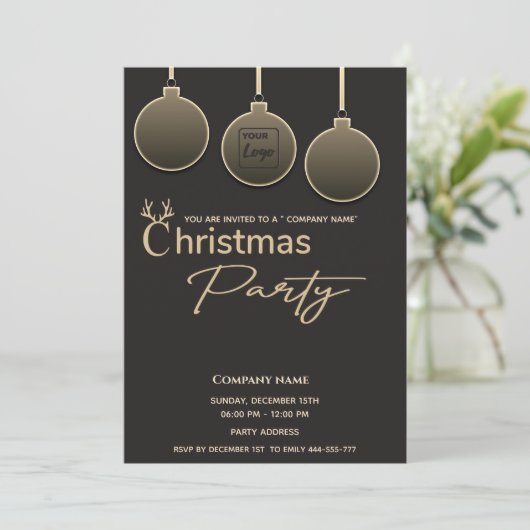 Moderne logo typografie zakelijk kerstfeest kaart (Staand voorkant)