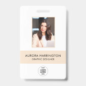 Moderne Logo van de Foto van de Kaart van de Cream Badge (Voorzijde)