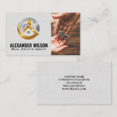 Moderne Logo van metallisch onroerend goed Visitekaartje (Voorkant / Achterkant)