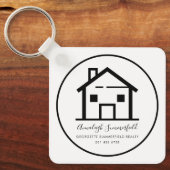 Moderne Logo van onroerend goed en QR Code Busines Sleutelhanger (Voorkant)