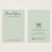 Moderne logo van script groene oorringkaart visitekaartje (Voorkant /achterkant)