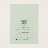 Moderne logo van script groene oorringkaart visitekaartje (Achterkant)