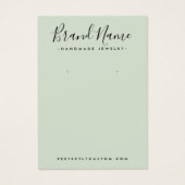 Moderne logo van script groene oorringkaart visitekaartje (Voorkant)