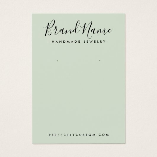 Moderne logo van script groene oorringkaart visitekaartje (Voorkant)