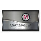 Moderne LOGO van zwart-wit en zilver Magnetisch Visitekaartje (Voorkant)