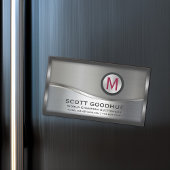 Moderne LOGO van zwart-wit en zilver Magnetisch Visitekaartje