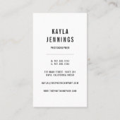 Moderne Logo | Verticaal fotograaf Visitekaartje (Achterkant)