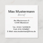 Moderne LOGO Vierkante Visitekaartje (Achterkant)