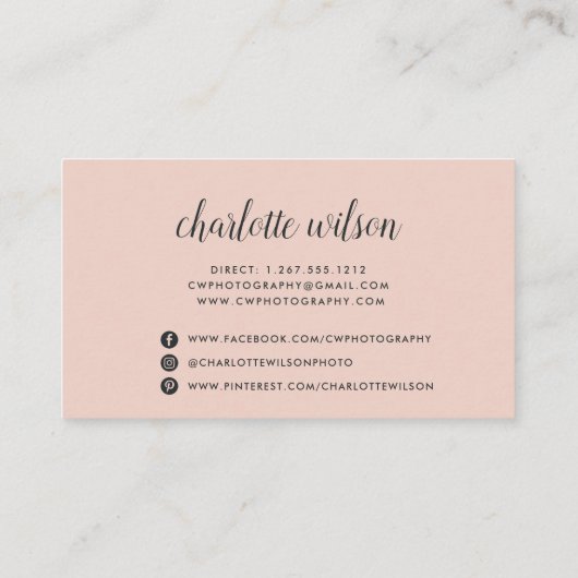 Moderne Logo Visitekaartje | Blush (Achterkant)