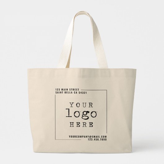 Moderne Logo voor aangepaste bedrijven Grote Tote Bag (Achterkant)