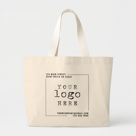 Moderne Logo voor aangepaste bedrijven Grote Tote Bag (Voorkant)