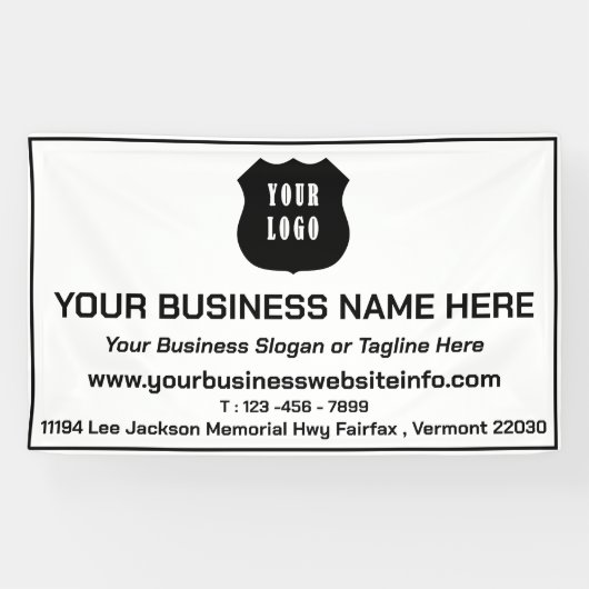 Moderne Logo voor aangepaste bedrijven Spandoek (Horizontaal)