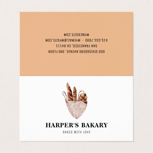 Moderne Logo voor bakkerij Visitekaartje (Buitenkant ongevouwen)