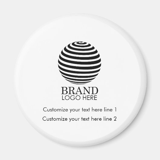 Moderne Logo voor bedrijven op maat Magneet (Voorkant)